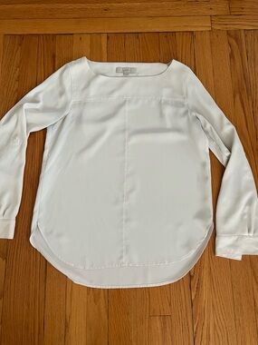 LOFT White Boatneck Blouse